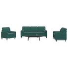 Banken loungeset met comfortabele zithoogte en elegante totale afmetingen - Donkergroen / met kussens - Banken