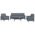 Banken loungeset met comfortabele zithoogte en elegante totale afmetingen - Donkergrijs / Zonder voetenbank - Banken