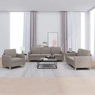 Banken loungeset met duurzame stof en comfortabele vulling - Taupe / zonder kussens - Banken