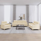 Banken loungeset met ruime totale afmetingen en comfortabele breedte zitting - Crème / met kussens - Banken