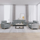 Banken loungeset met ruime totale afmetingen en comfortabele breedte zitting - Lichtgrijs / met kussens - Banken