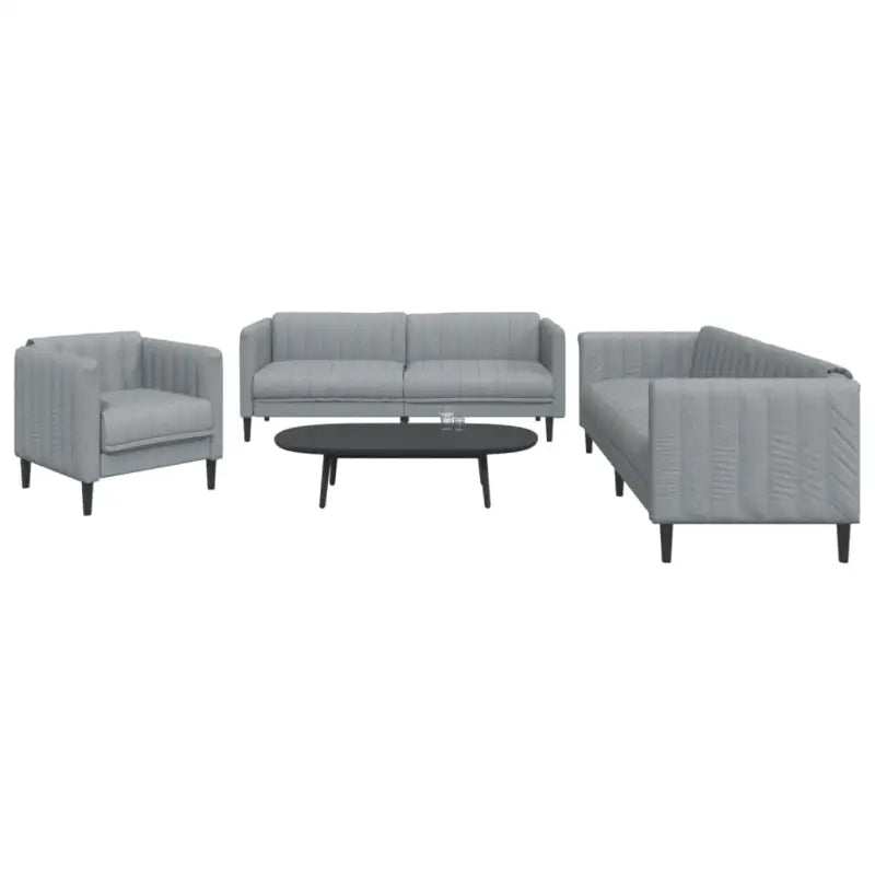 Banken loungeset met stijlvolle vormgeving en comfortabele afmetingen - light grey? / 1-zits + 2-zits + 3-zits - Banken