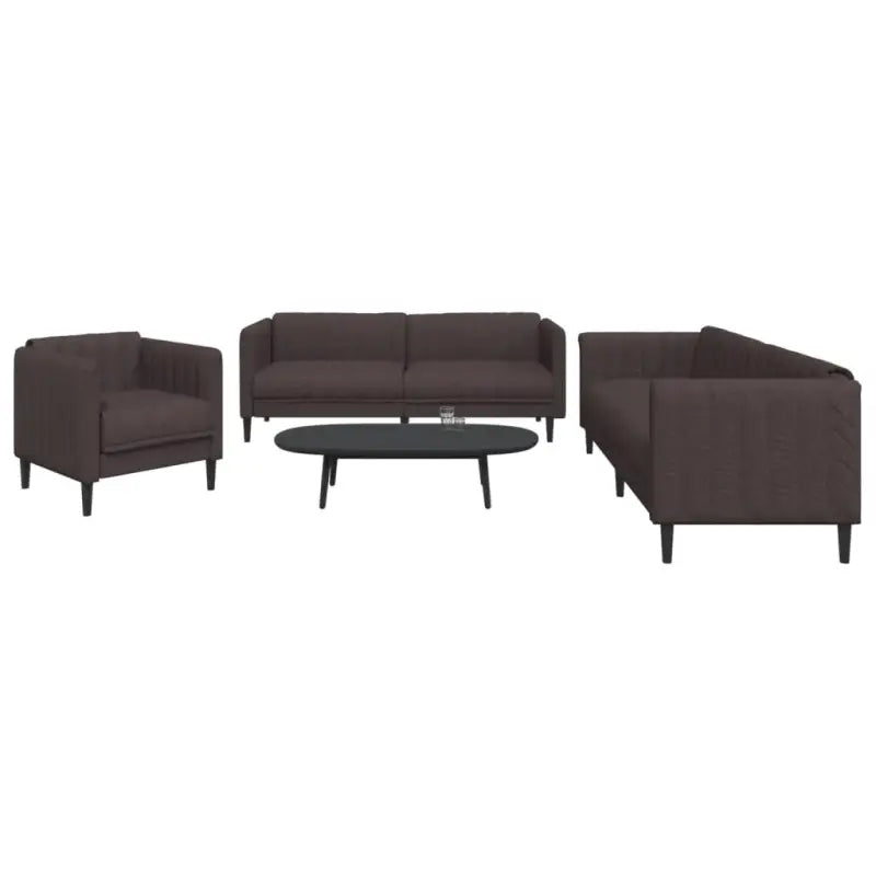 Banken loungeset met stijlvolle vormgeving en comfortabele afmetingen - ?dark brown / 1-zits + 2-zits + 3-zits - Banken