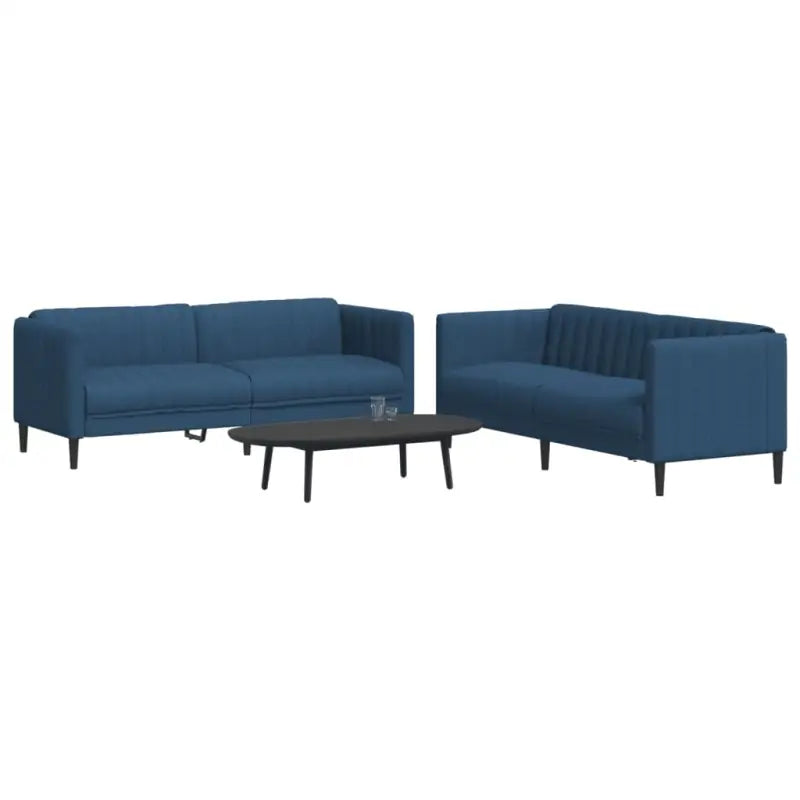 Banken loungeset met stijlvolle vormgeving en comfortabele afmetingen - Blauw / 2-zits + 3-zits - Banken