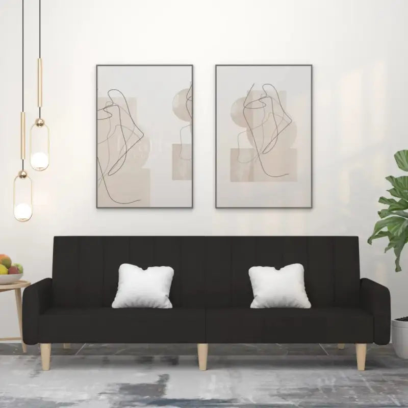 Banken met comfortabele zitplaats en slaapfunctie totale afmetingen hoogte rugleuning - Zwart - Banken