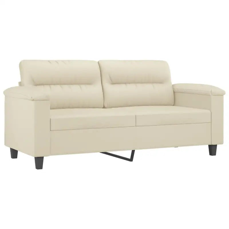Banken met hoogwaardig kunstleer en comfortabele materiaal vulling - Crème / 140 cm - Banken