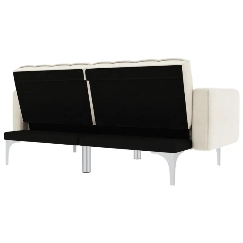 Banken met houten frame metalen poten en standen versteld voor multifunctioneel gebruik - Crème - Banken