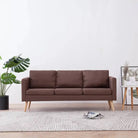 Banken met houten frame voor woonkamer en kantoor levering bevat - Bruin / Driezitsbank - Banken