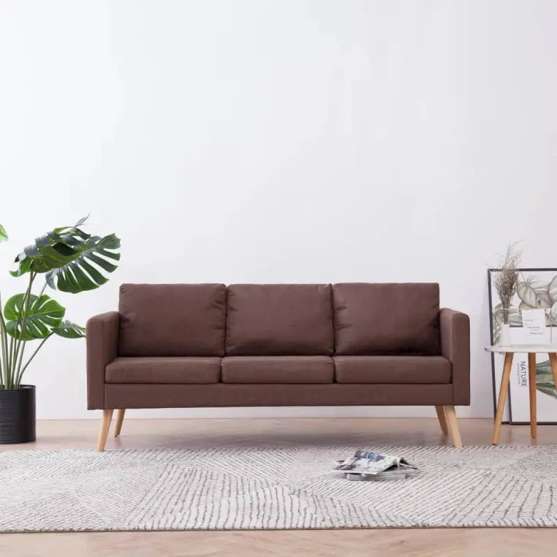 Banken met houten frame voor woonkamer en kantoor levering bevat - Bruin / Driezitsbank - Banken