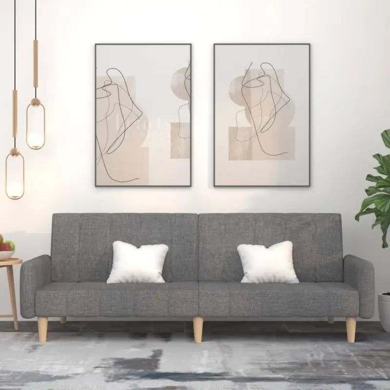 Banken met totale afmetingen en hoogte rugleuning voor slaap en zittocht - Lichtgrijs / Met armleuning - Banken