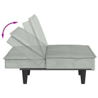 Banken slaapbank met totale afmetingen en luxe fluwelen bekleding - Lichtgrijs - Banken