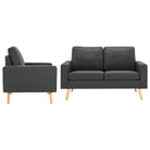 Banken Tweezitsbank met zacht materiaal vulling en comfortabele kussens - Donkergrijs / Fauteuil + tweezitsbank - Banken