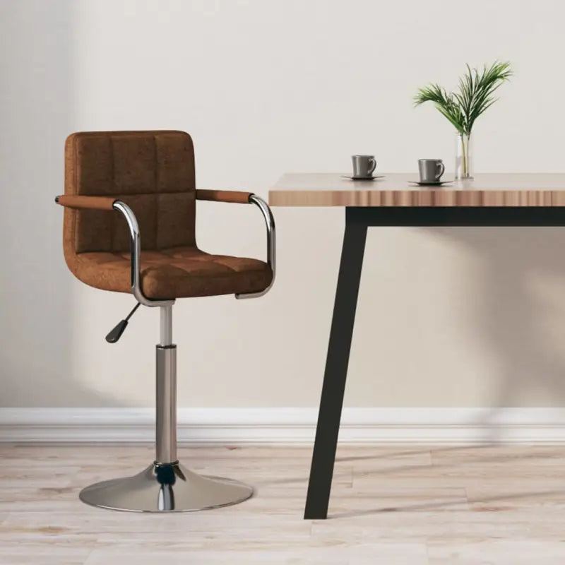 Barkruk met zachte bekleding en verchroomd staalframe - Bruin / 1 - Barkrukken