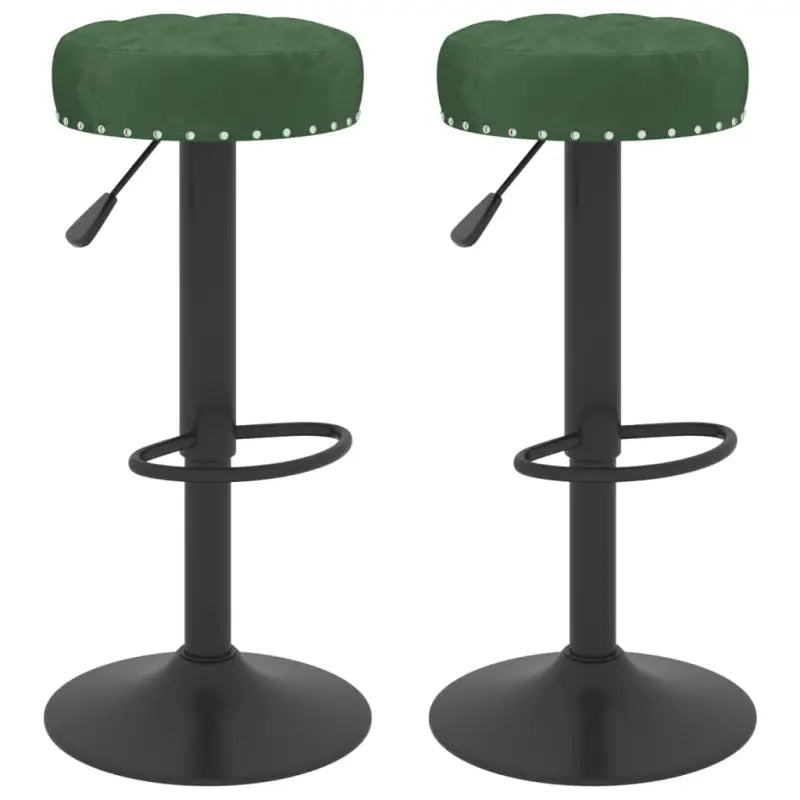 Barkrukken met ingebouwde voetensteun en zacht fluwelen bekleding - Donkergroen / 2 - Barkrukken