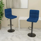 Barkrukken met ingebouwde voetensteun en zacht stof voor optimaal zitcomfort - Blauw / 2 - Barkrukken