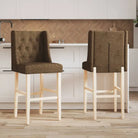Barkrukken met massief rubberhout en comfortabele rugleuning - Taupe / 1 - Barkrukken