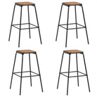 Barkrukken set van gepoedercoat staal met levering bevat - Bruin / 4 - Barkrukken