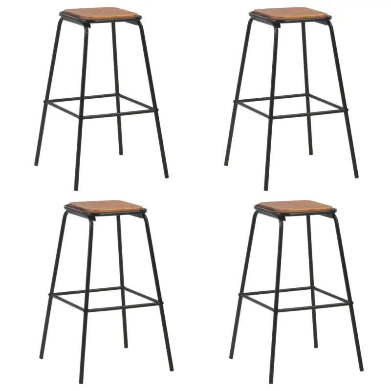 Barkrukken set van gepoedercoat staal met levering bevat - Bruin / 4 - Barkrukken