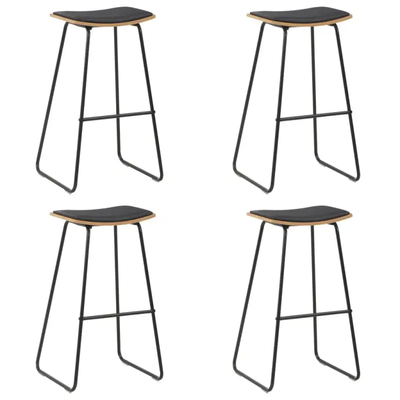 Barkrukken set van gepoedercoat staal met levering bevat - Zwart en bruin / 4 - Barkrukken