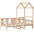 Bed met massief grenenhout en open zijdeur voor slaap of woonkamer - Bedden & bedframes