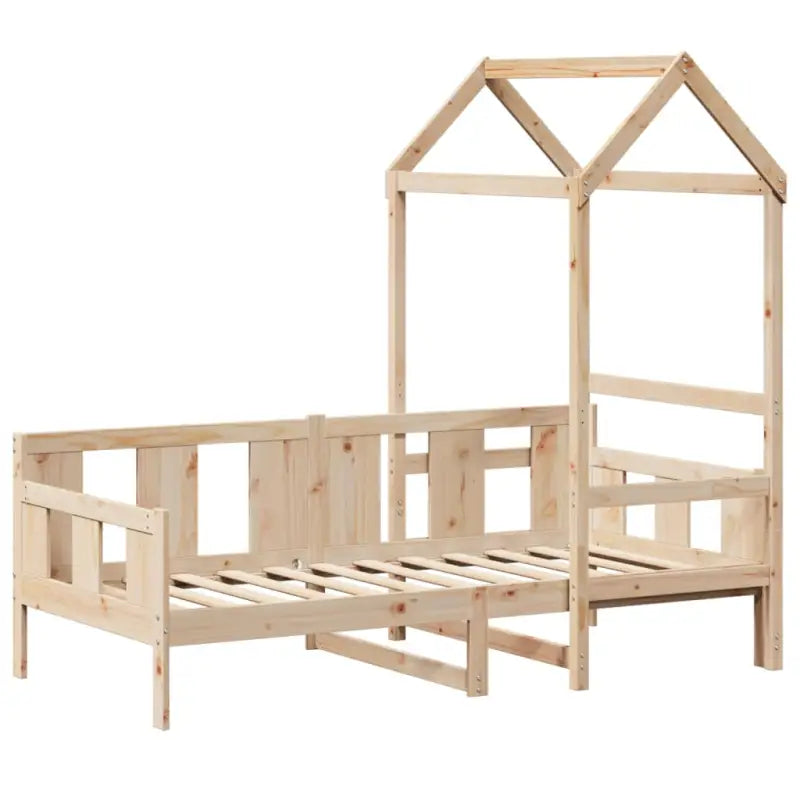 Bed met massief grenenhout en open zijdeur voor slaap of woonkamer - Bedden & bedframes