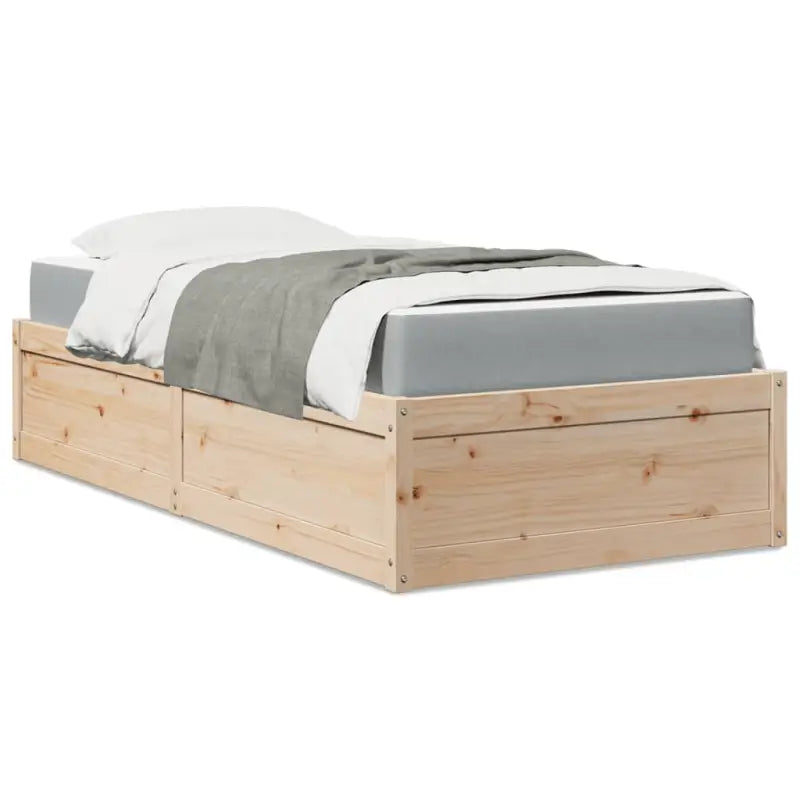 Bed met massief grenenhout met tijdloos en praktisch ontwerp - Naturel / 90 x 190 cm - Bedden & bedframes