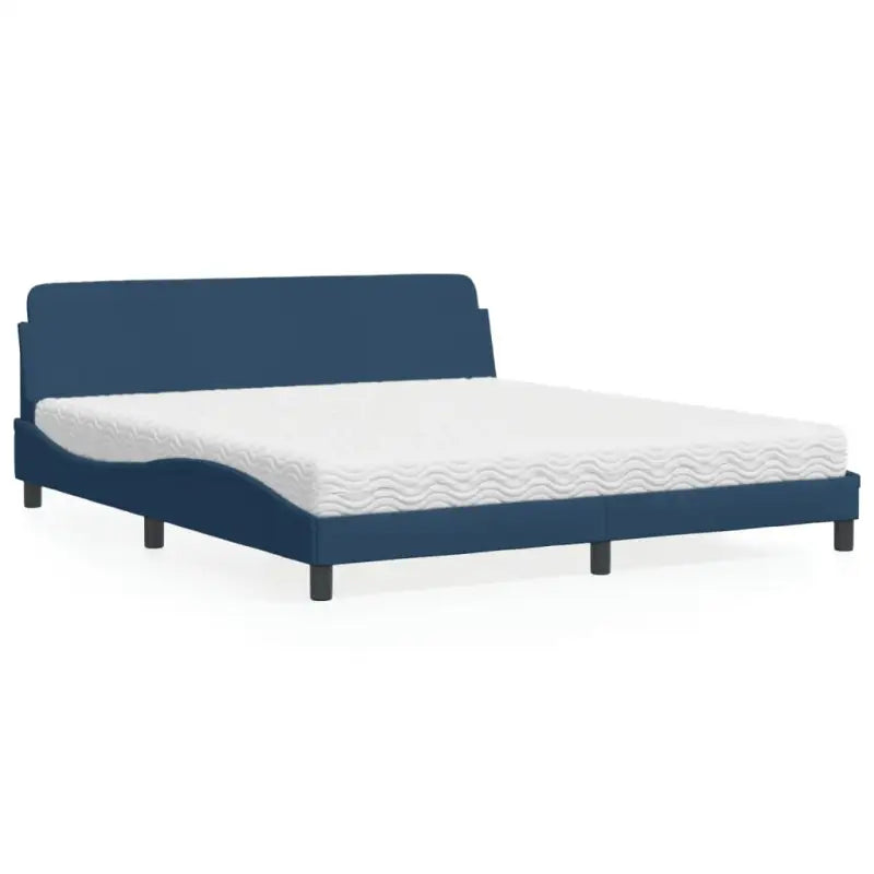Bed met multiplex lattenbodem en 22D PU-schuim matras voor optimale slaap - Blauw / 180 x 200 cm - Bedden & bedframes