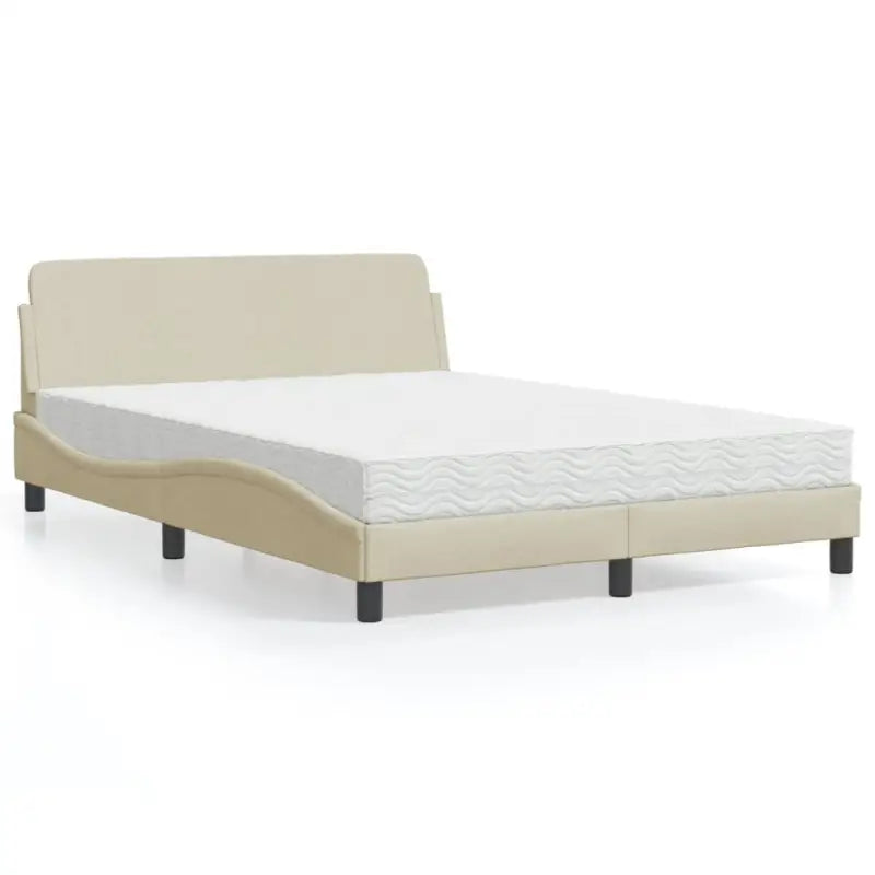 Bed met multiplex lattenbodem en 22D PU-schuim matras voor optimale slaap - Crème / 140 x 200 cm - Bedden & bedframes