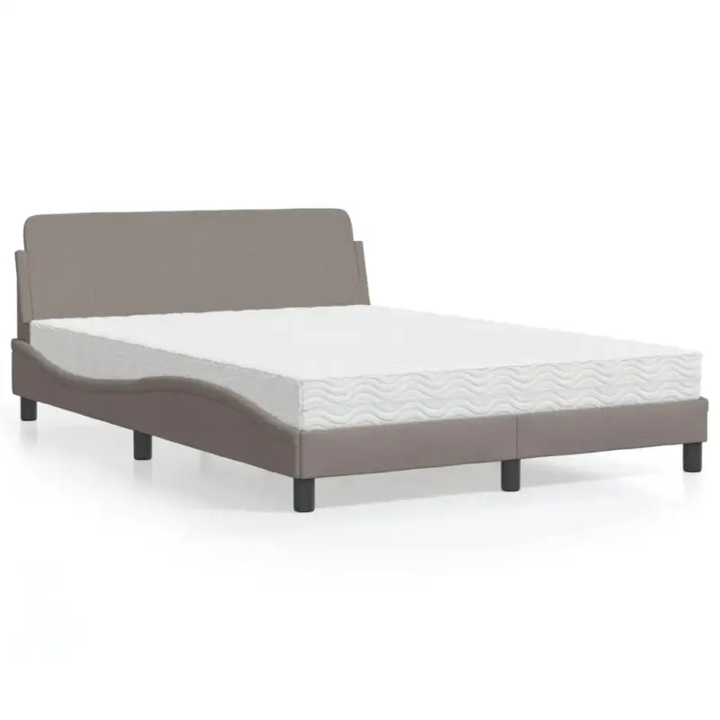 Bed met multiplex lattenbodem en 22D PU-schuim matras voor optimale slaap - Taupe / 120 x 200 cm - Bedden & bedframes