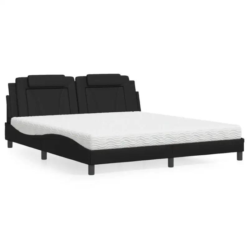 Bed met multiplex lattenbodem en 22d pu-schuim voor optimaal comfort - Zwart / 180 x 200 cm - Bedden & bedframes
