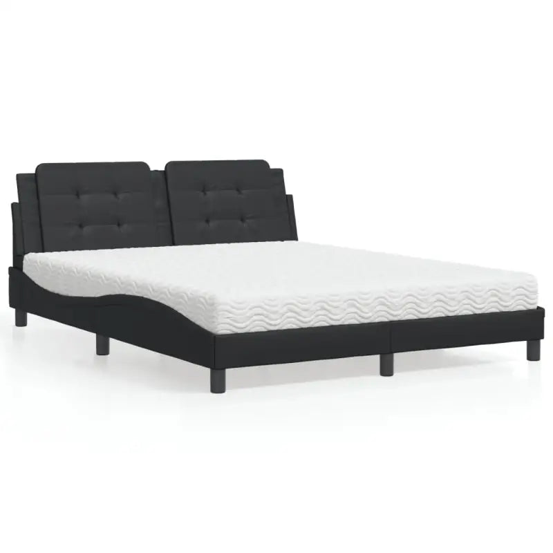 Bed met multiplex lattenbodem en 22d pu-schuim voor optimaal comfort - Zwart / 160 x 200 cm - Bedden & bedframes