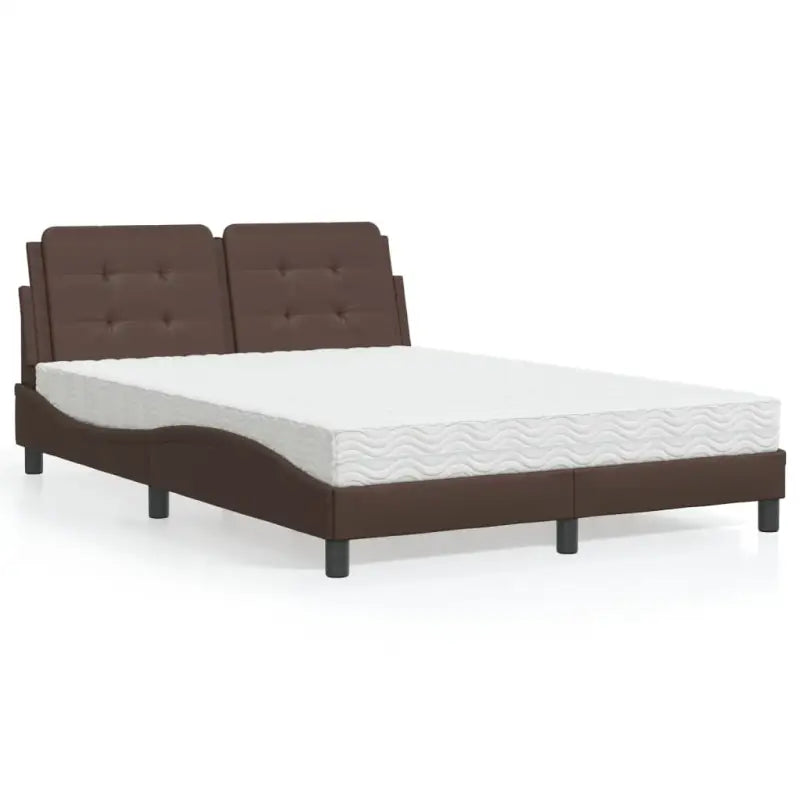 Bed met multiplex lattenbodem en 22d pu-schuim voor optimaal comfort - Bruin / 140 x 190 cm - Bedden & bedframes