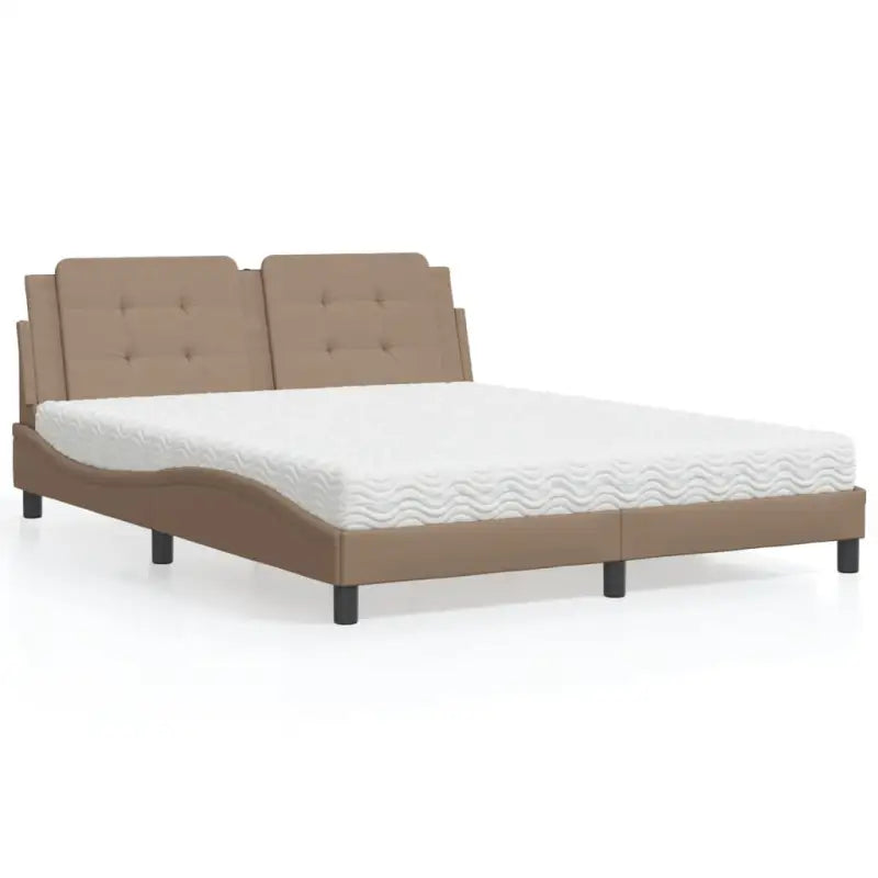 Bed met multiplex lattenbodem en 22d pu-schuim voor optimaal comfort - Cappuccino / 160 x 200 cm - Bedden & bedframes