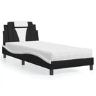 Bed met multiplex lattenbodem en 22d pu-schuim voor optimaal comfort - Zwart en wit / 80 x 200 cm - Bedden & bedframes