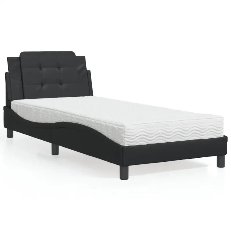 Bed met multiplex lattenbodem en 22d pu-schuim voor optimaal comfort - Zwart / 90 x 200 cm - Bedden & bedframes
