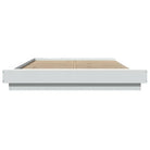 Bed met RGB LED-verlichting en bewerkt hout voor een stabiele nachtrust - Bedden & bedframes