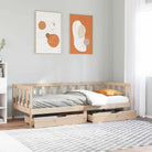 Bedden en bedframes met massief grenenhout en rustieke charme - Naturel / 90 x 200 cm - Bedden & bedframes