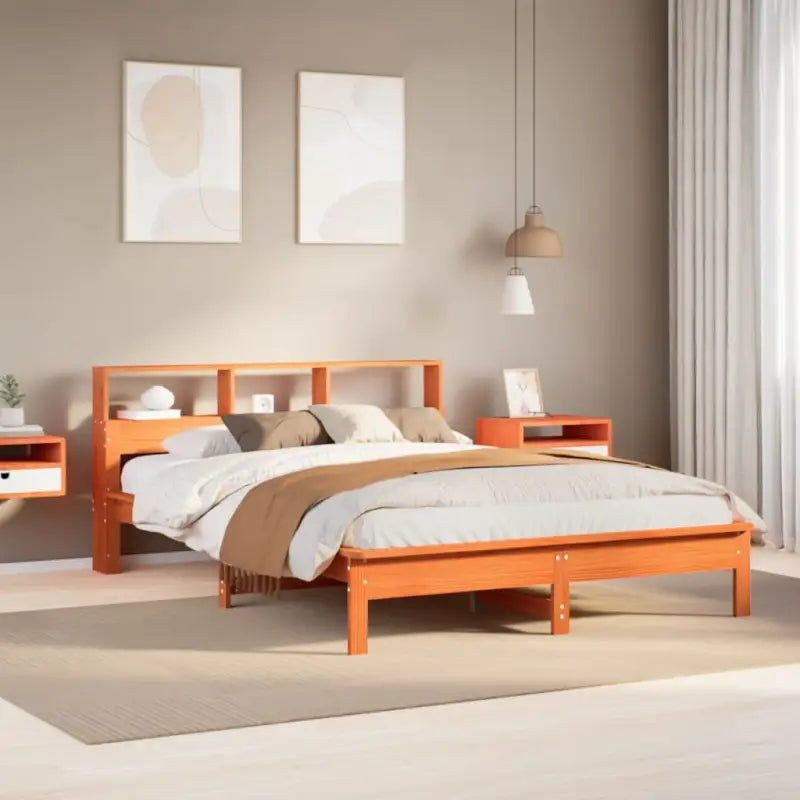 Bedden en bedframes met massief grenenhout voor een goede nachtrust - Wasbruin / 120 x 200 cm - Bedden & bedframes