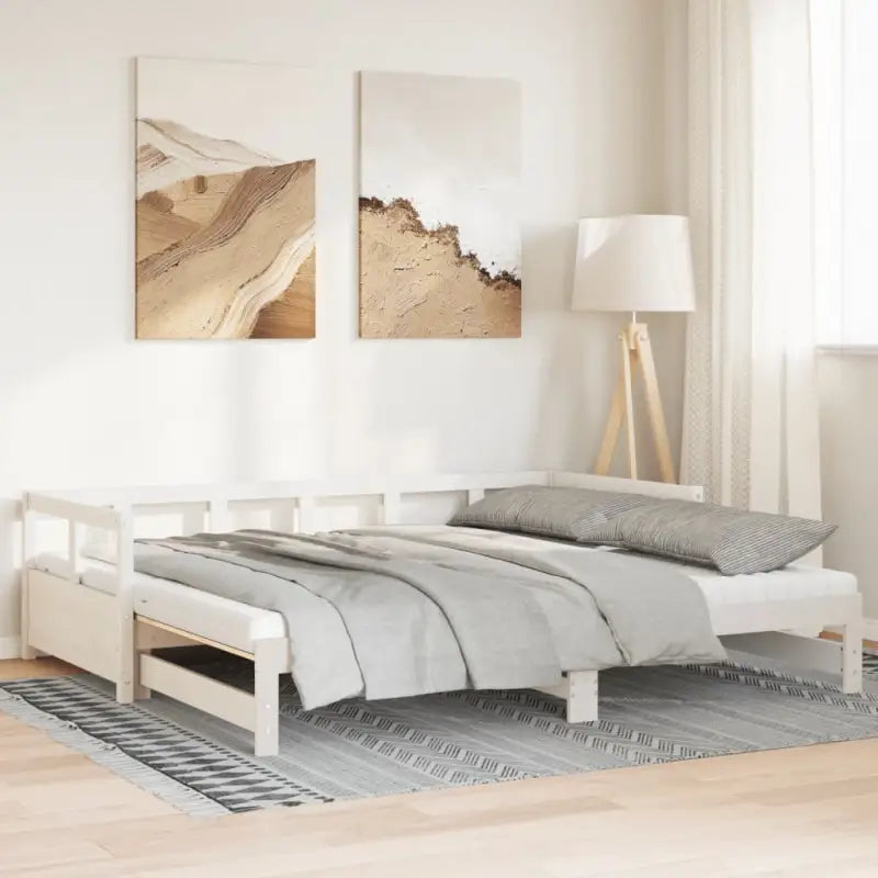 Bedden en bedframes met massief grenenhout voor praktische slaapoplossingen - Wit / 80 x 200 cm / Ja - Bedden &