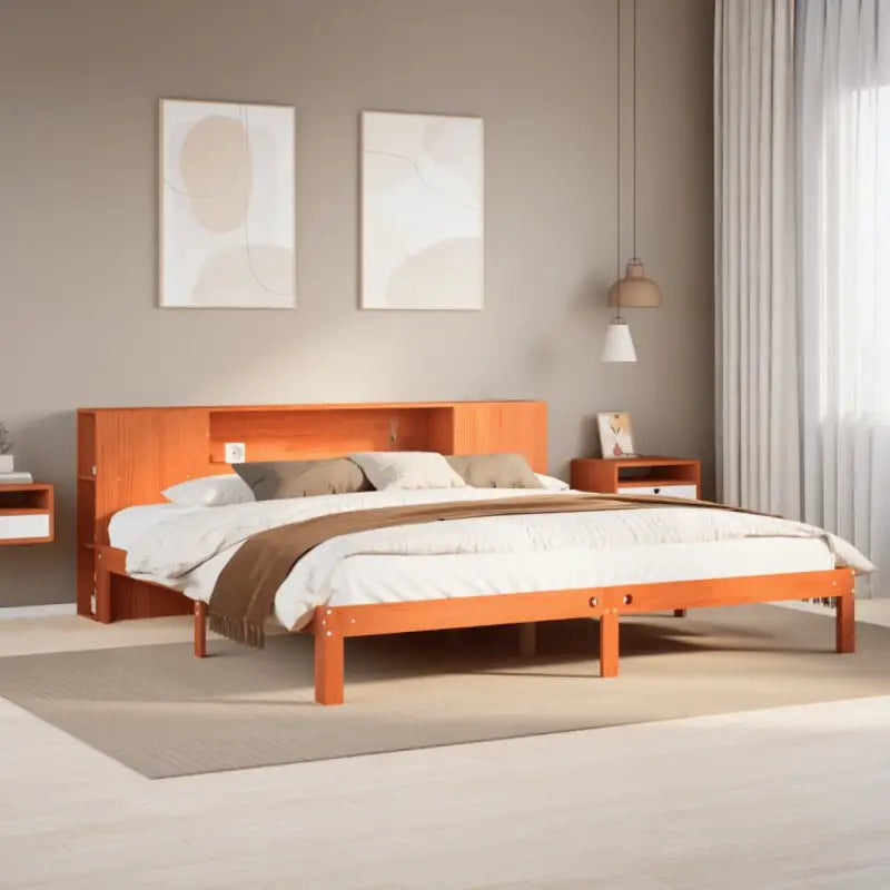 Bedden met massief grenenhout en optimale totale afmetingen - Wasbruin / 180 x 200 cm - Bedden & bedframes