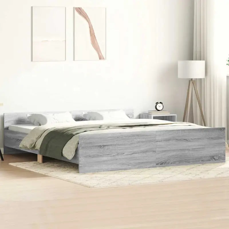 Bedframe in Grijs Sonoma voor een stevige en stabiele nachtrust - Grijs sonoma / 180 x 200 cm - Bedden & bedframes