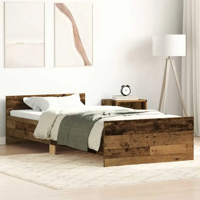 Bedframe in Grijs Sonoma voor een stevige en stabiele nachtrust - Oud hout / 90 x 200 cm - Bedden & bedframes