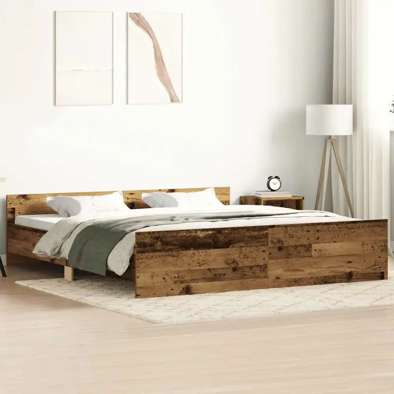 Bedframe in Grijs Sonoma voor een stevige en stabiele nachtrust - Oud hout / 160 x 200 cm - Bedden & bedframes