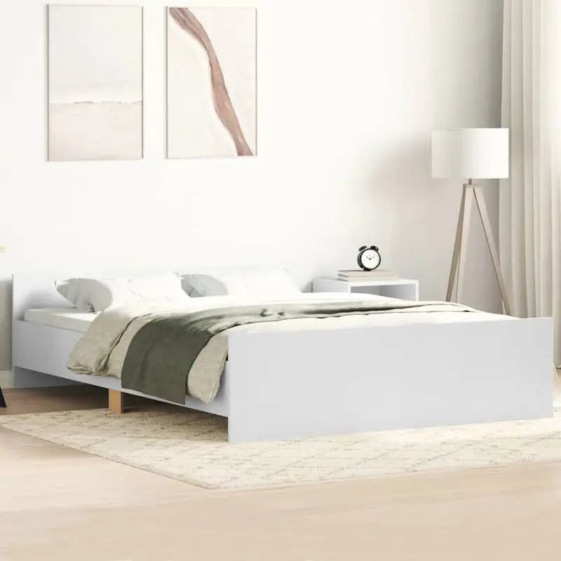 Bedframe in Grijs Sonoma voor een stevige en stabiele nachtrust - Wit / 140 x 190 cm - Bedden & bedframes