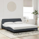 Bedframe met hoofdeinde en multiplex lattenbodem in zacht fluweel - Donkergrijs / 180 x 200 cm - Bedden & bedframes
