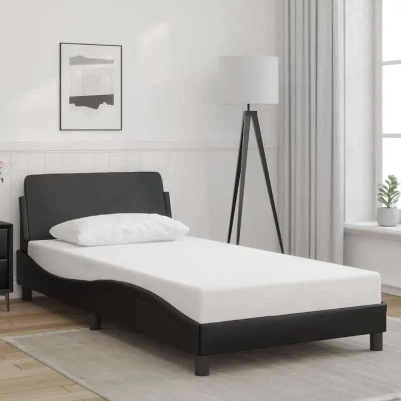 Bedframe met hoofdeinde en multiplex lattenbodem voor een goede nachtrust - Zwart / 100 x 200 cm - Bedden & bedframes