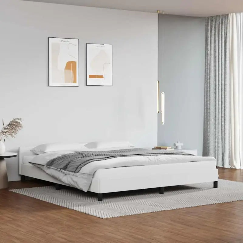 Bedframe met hoofdeinde en multiplex lattenbodem voor een goede nachtrust - Wit / 160 x 200 cm - Bedden & bedframes