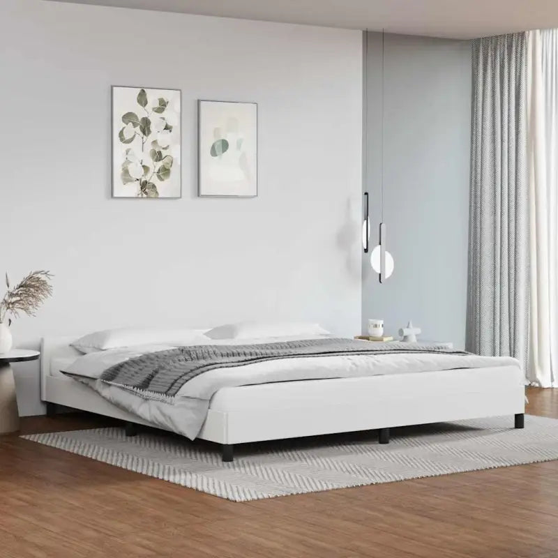 Bedframe met hoofdeinde en multiplex lattenbodem voor een goede nachtrust - Wit / 200 x 200 cm - Bedden & bedframes