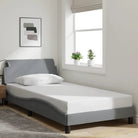 Bedframe met hoofdeinde en multiplex lattenbodem voor goede nachtrust - Lichtgrijs / 100 x 200 cm - Bedden & bedframes