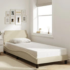 Bedframe met hoofdeinde en multiplex lattenbodem voor goede nachtrust - Crème / 80 x 200 cm - Bedden & bedframes
